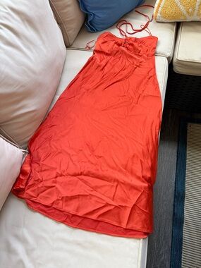 Abercrombie & Fitch Red Backless Slip Dress